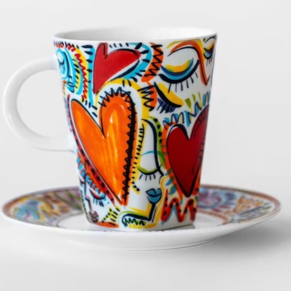 NWT Nespresso Limited Edition Ali Forney Center Six Hearts Mug